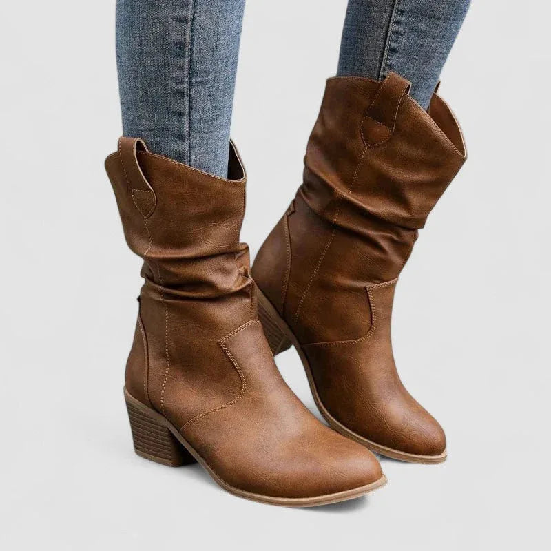 Vivian | Orthopedic Leather-Look Ankle Boots