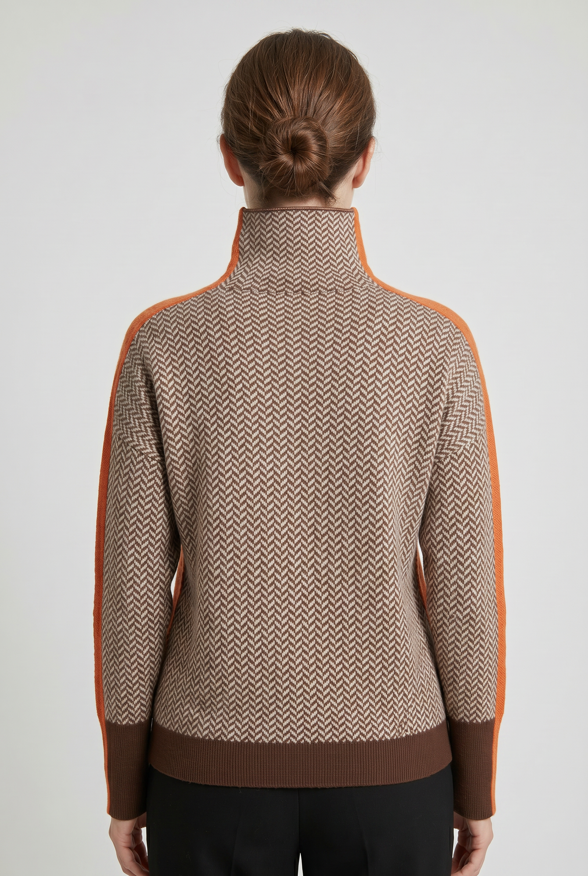Marie | Contrast Stripe Turtleneck Top