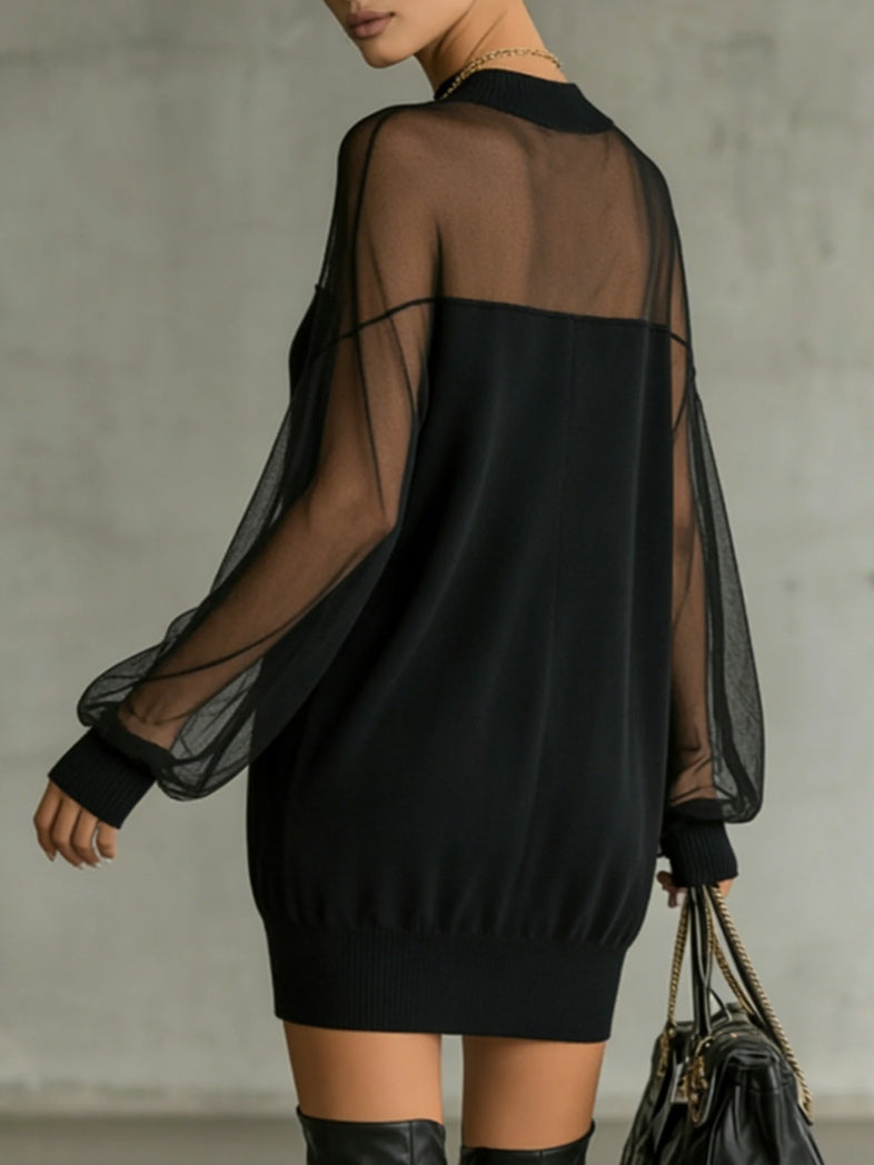 Lucille | Mini Dress with Mesh Sleeves