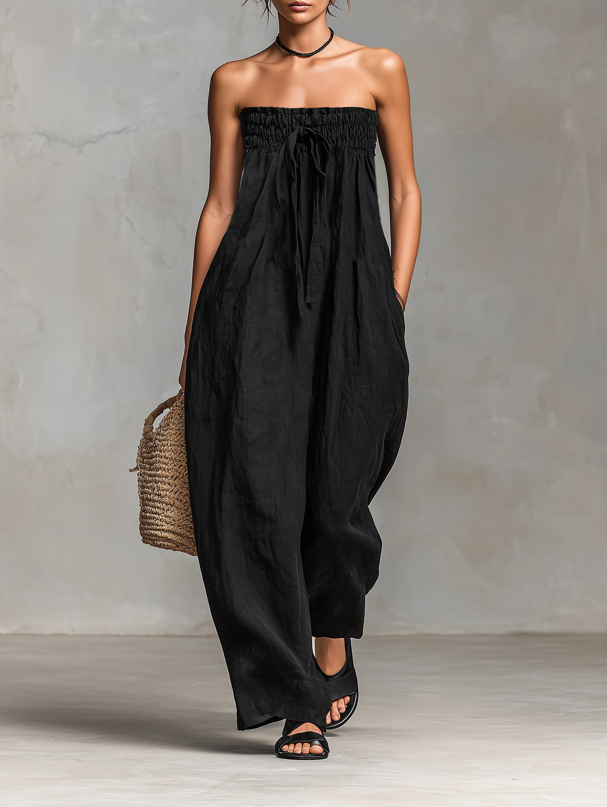 Bonita | Strapless Jumpsuit with Bow