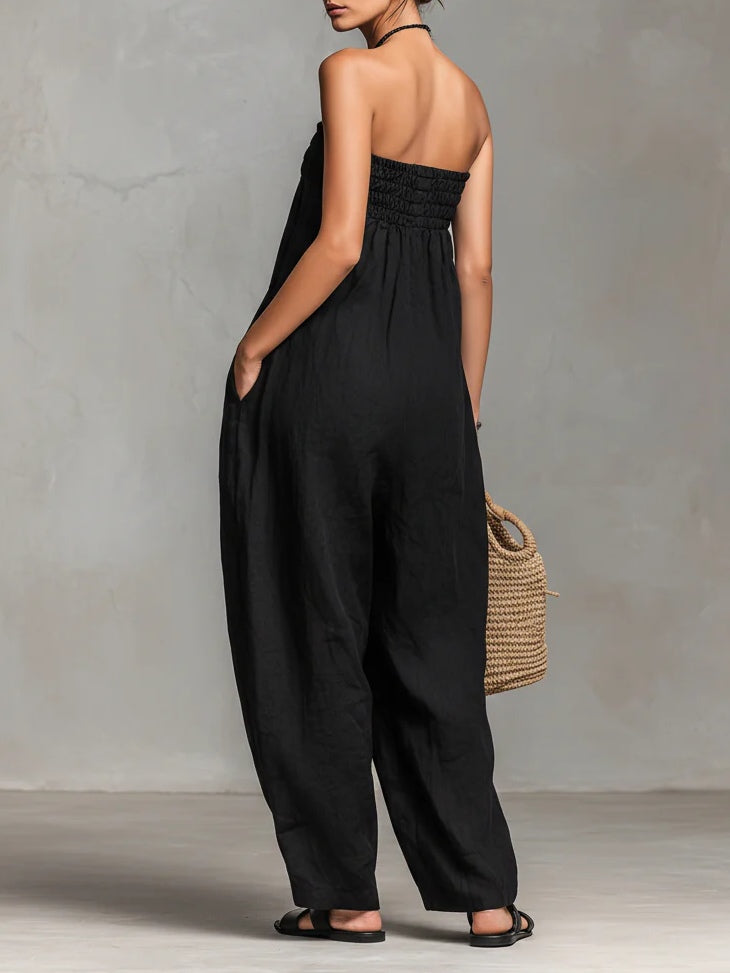 Bonita | Strapless Jumpsuit with Bow