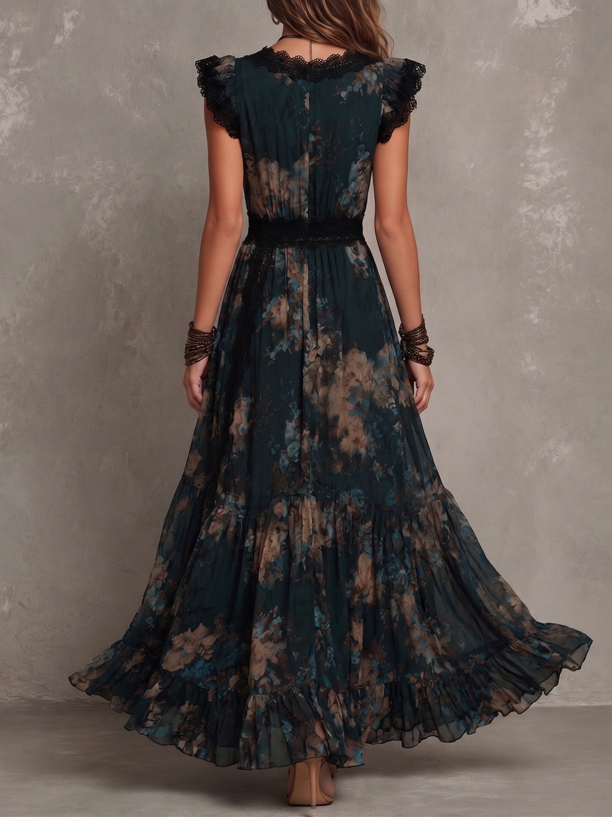 Agatha | Light Floral Tiered Maxi Dress