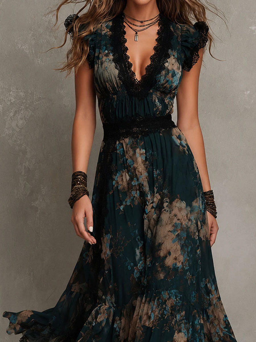 Agatha | Light Floral Tiered Maxi Dress