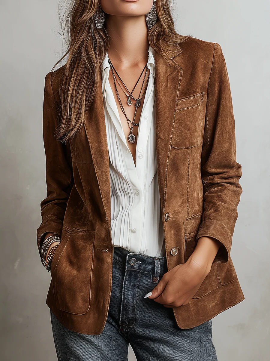 Amelia | Vintage Brown Blazer