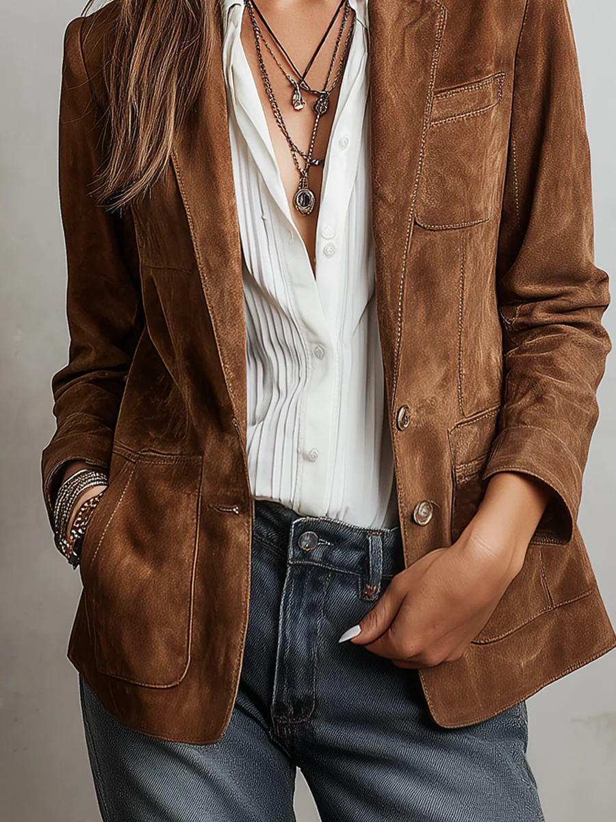 Amelia | Vintage Brown Blazer