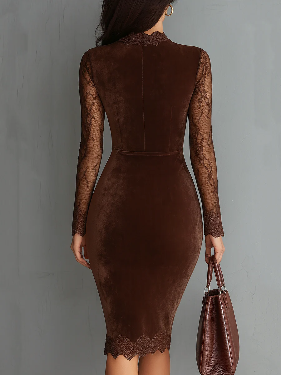 Marion | Velvet Lace Mini Dress