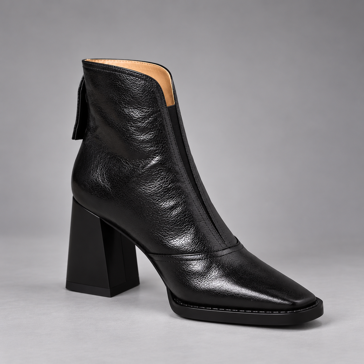 Marissa | Leather Mid-Heel Ankle Boots
