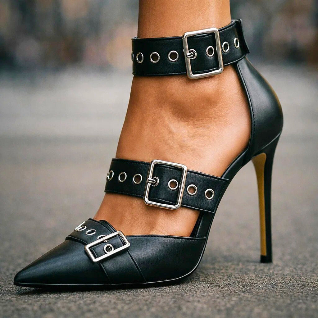 Ravyn | Buckle Strap Stilettos