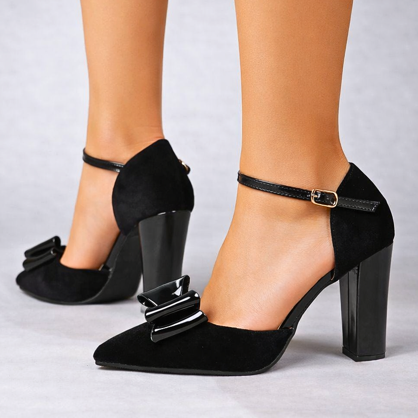 Lyla | Velvet Bow Heels