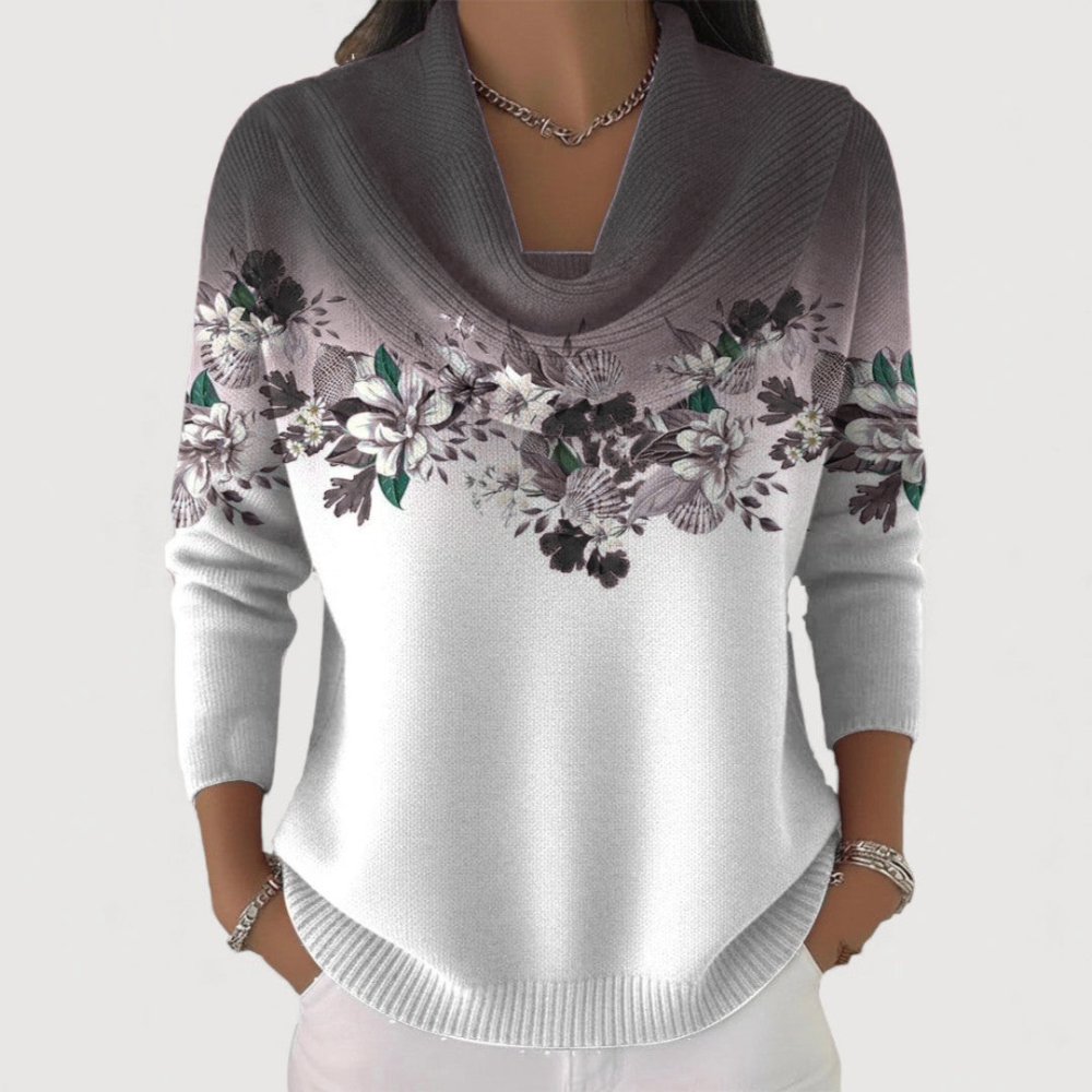 Rosalind | Draped Floral Sweater