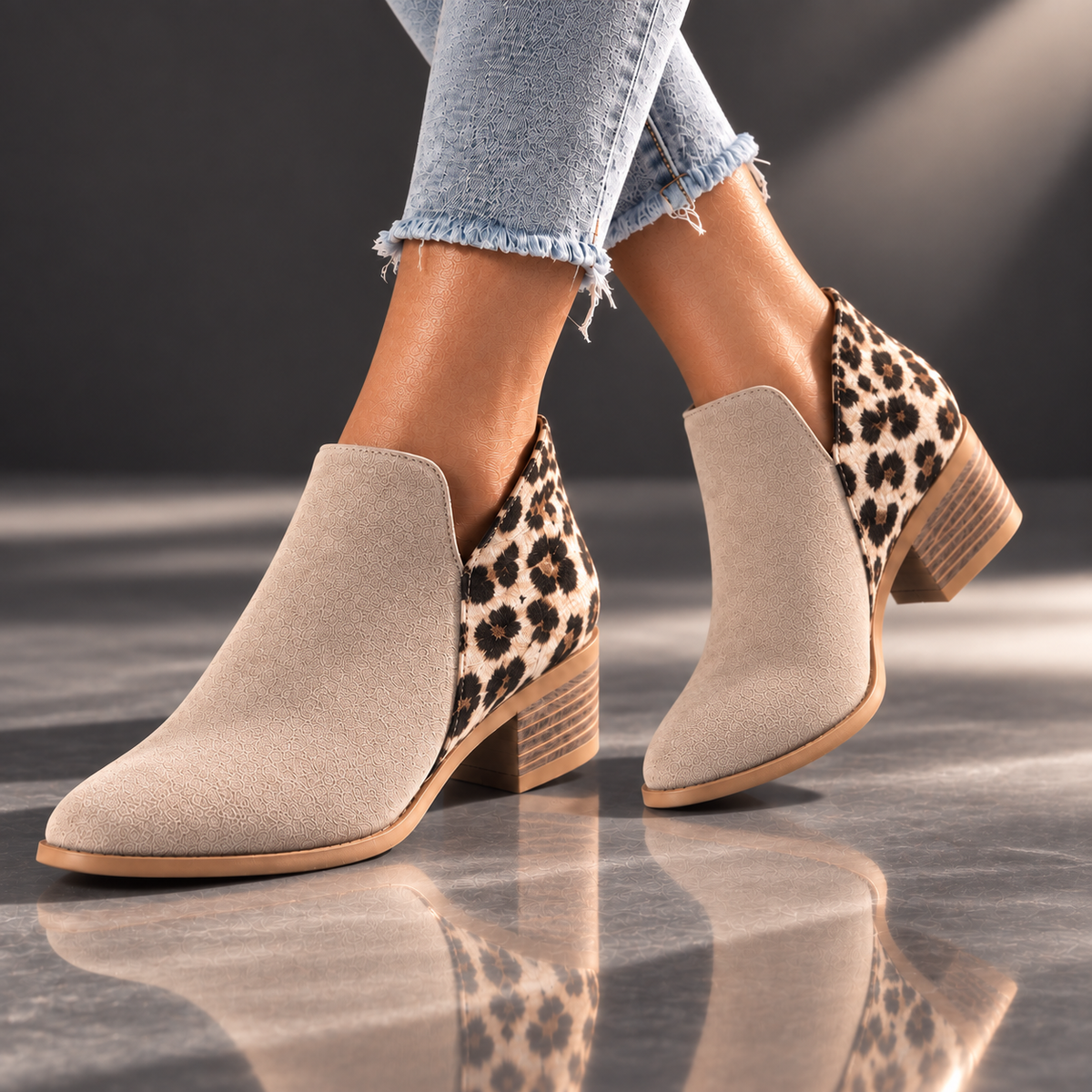 Camila | Leopard Print Ankle Boots