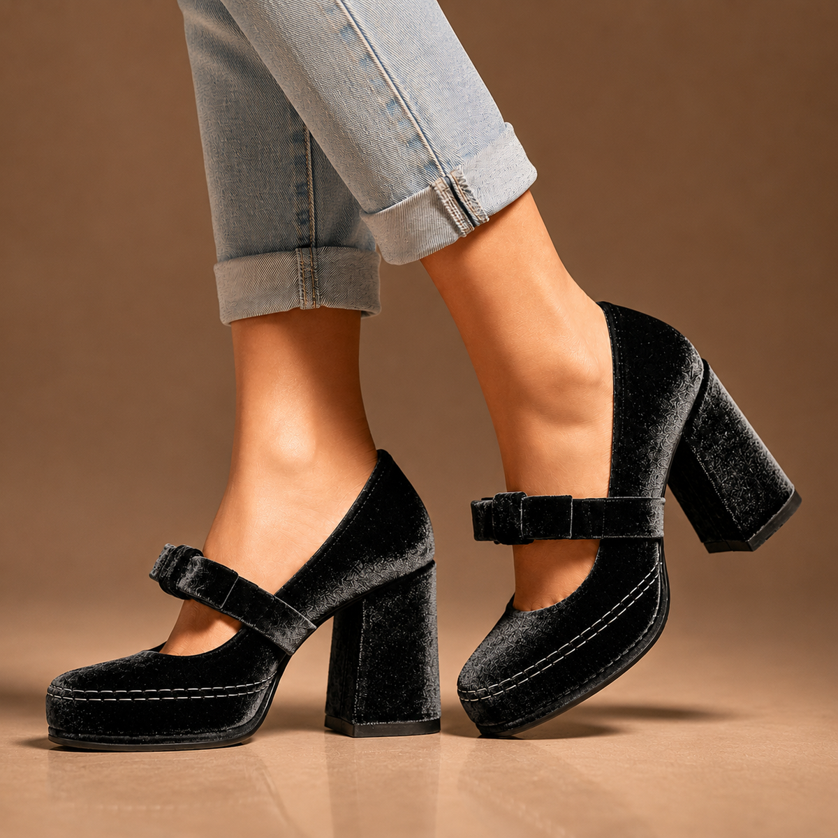 Valentina | Velvet Bow Heels