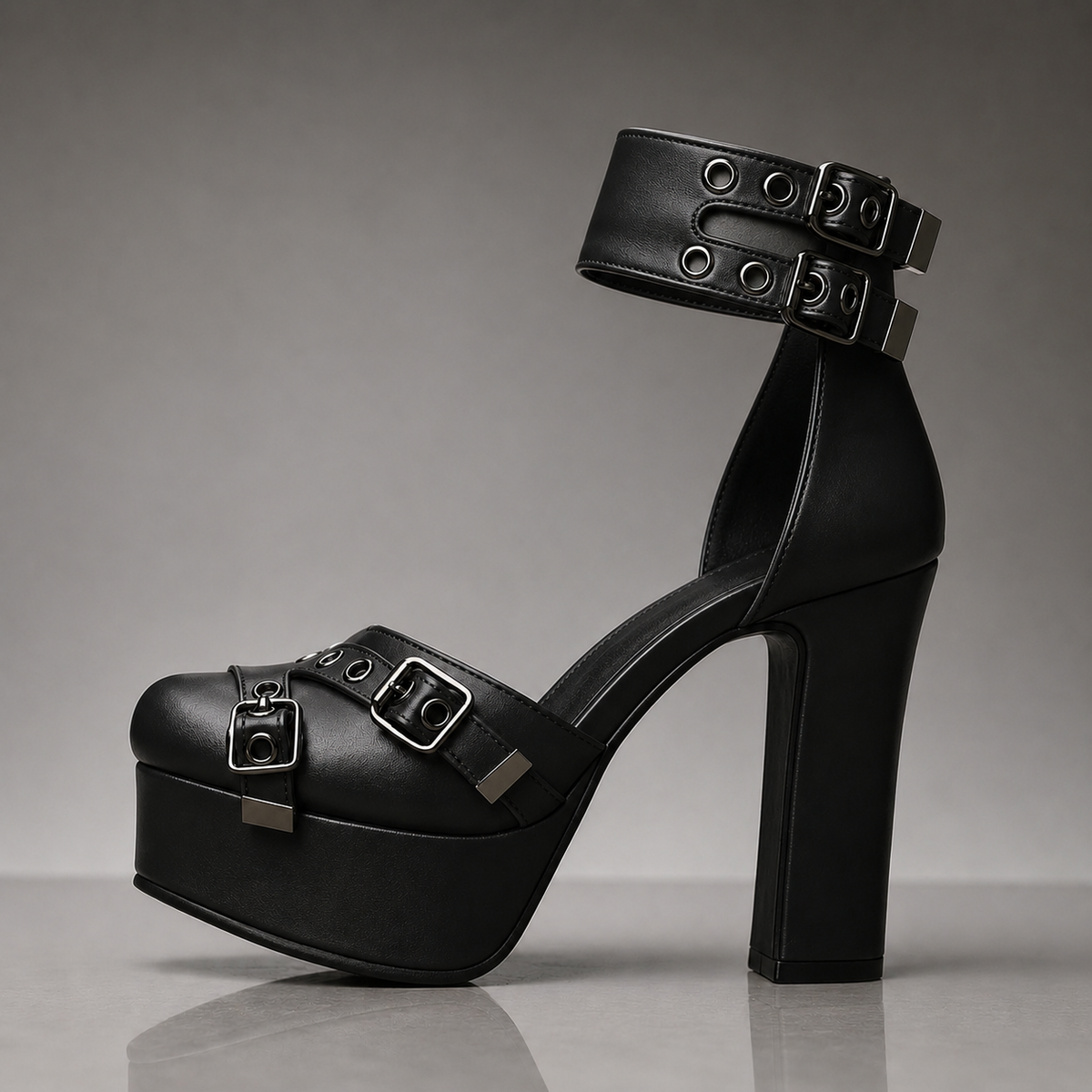 Jada | Buckle Platform Heels