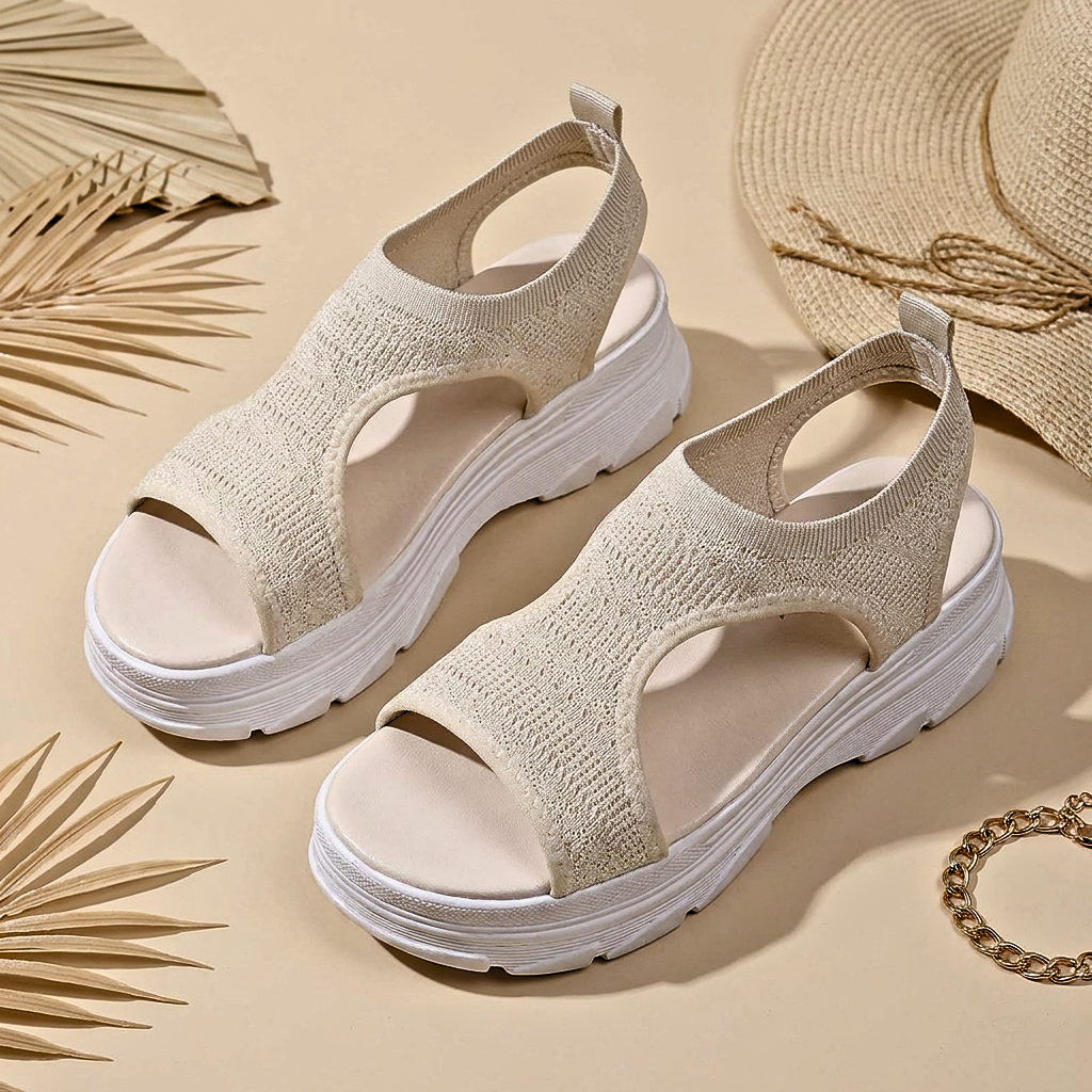 Hadley | Knit Wedge Sandals