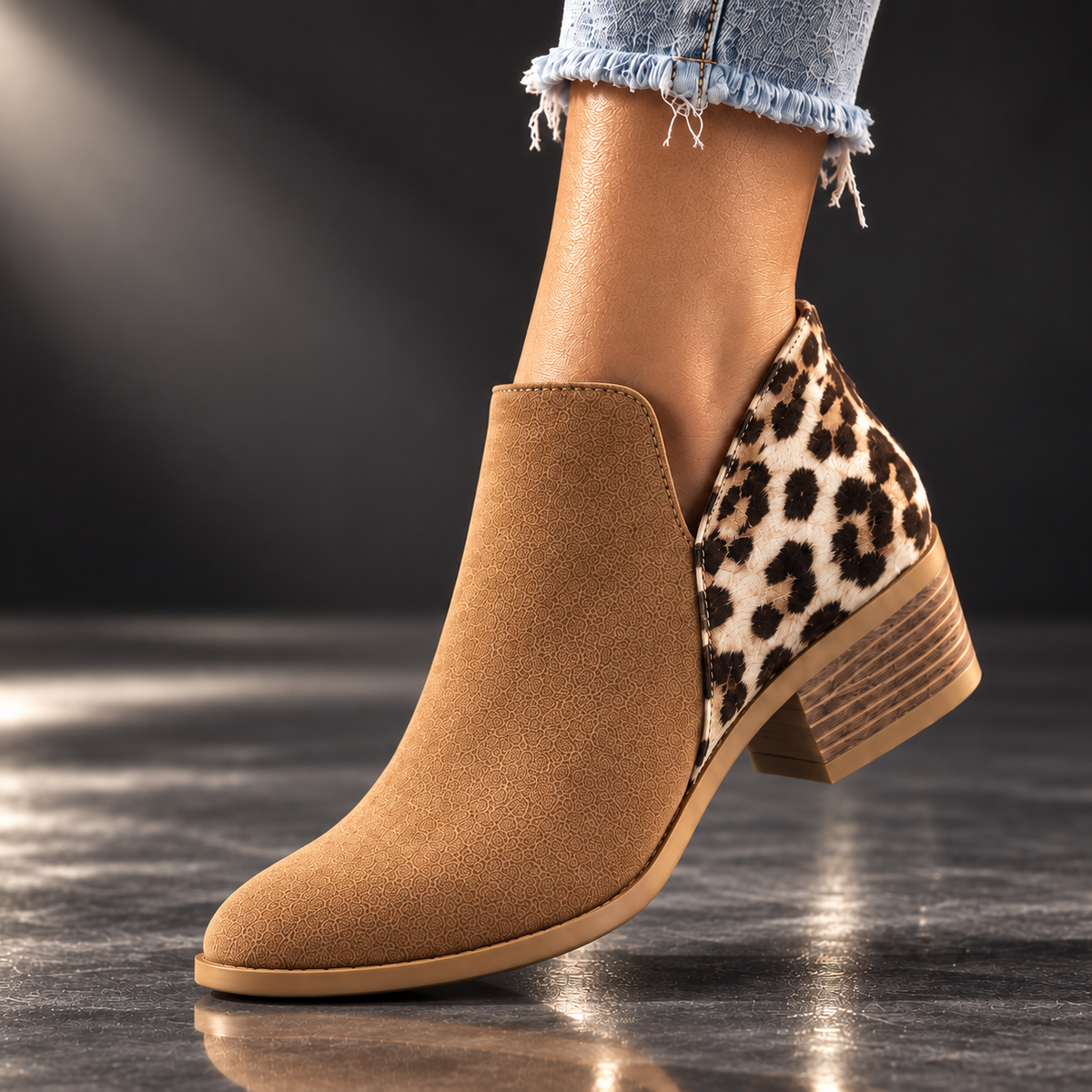 Camila | Leopard Print Ankle Boots