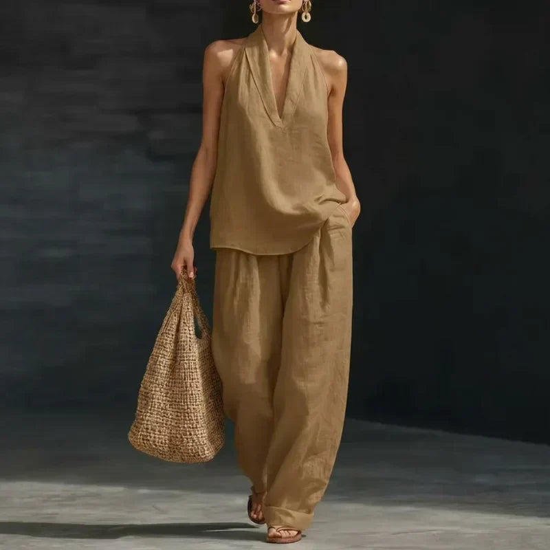 Eve | Linen-Look Set for Hot Days