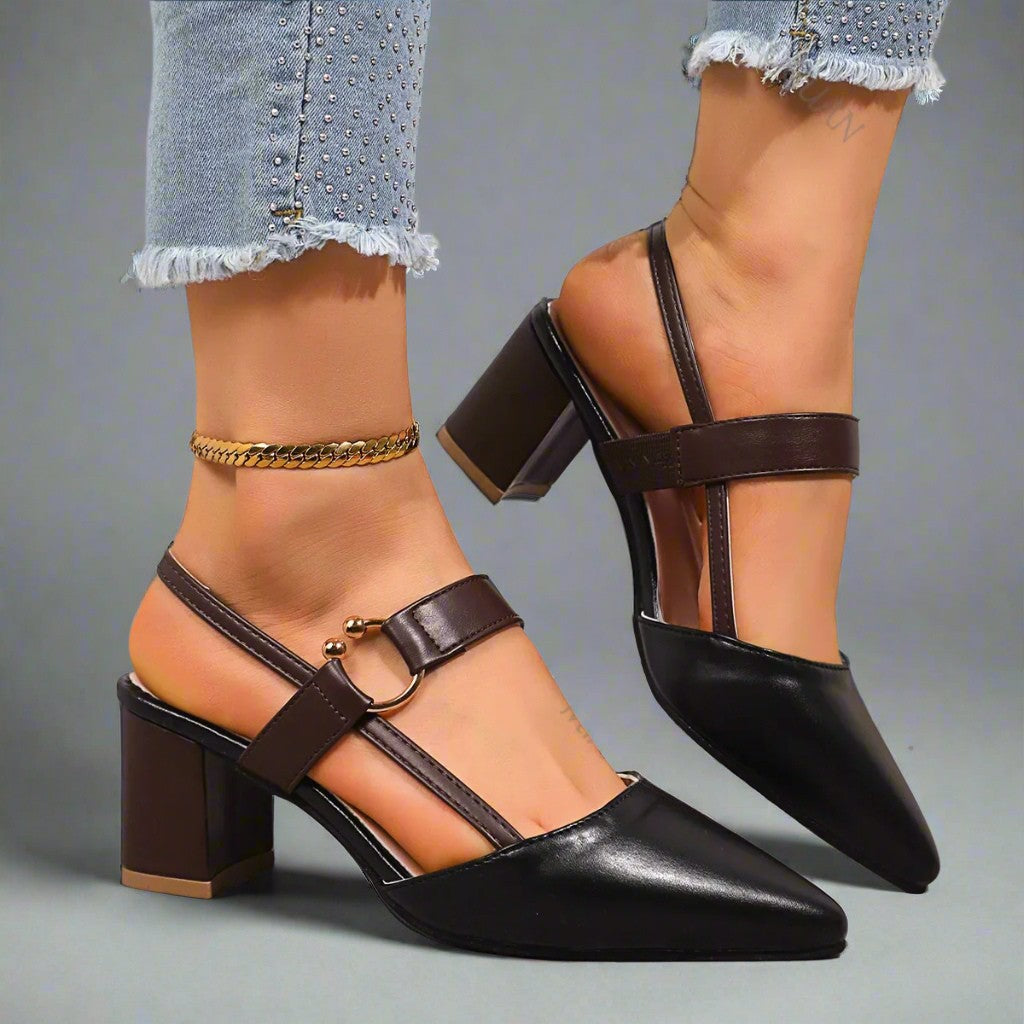 Avalina | Heels with Gold-Tone Ring