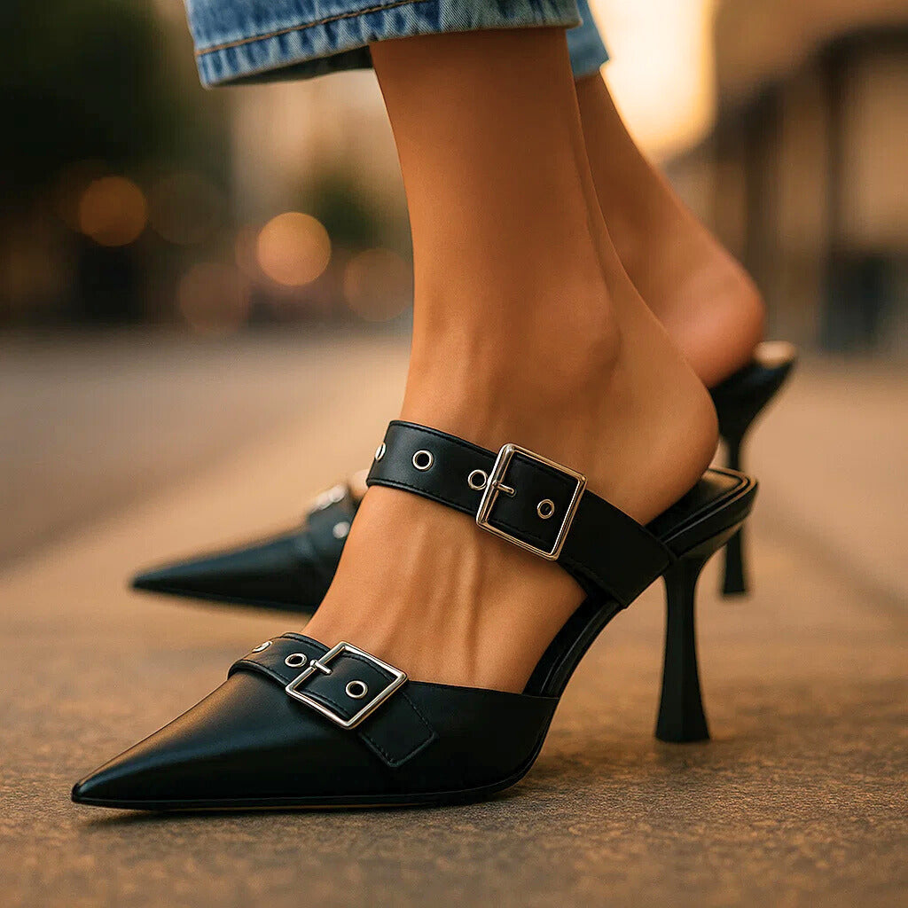 Ravyn | Pointed-Toe Buckle Heels