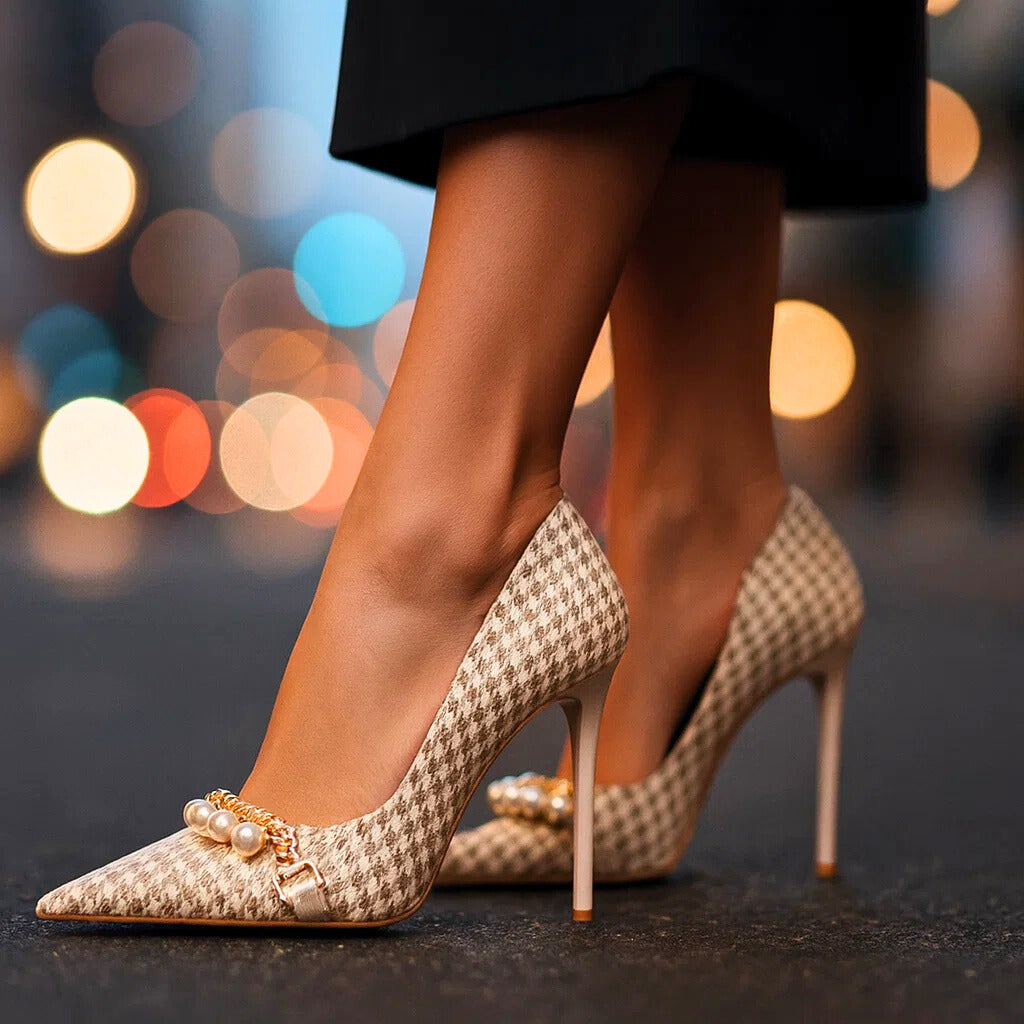 Ariana | Heels with Pearl-Look Accent