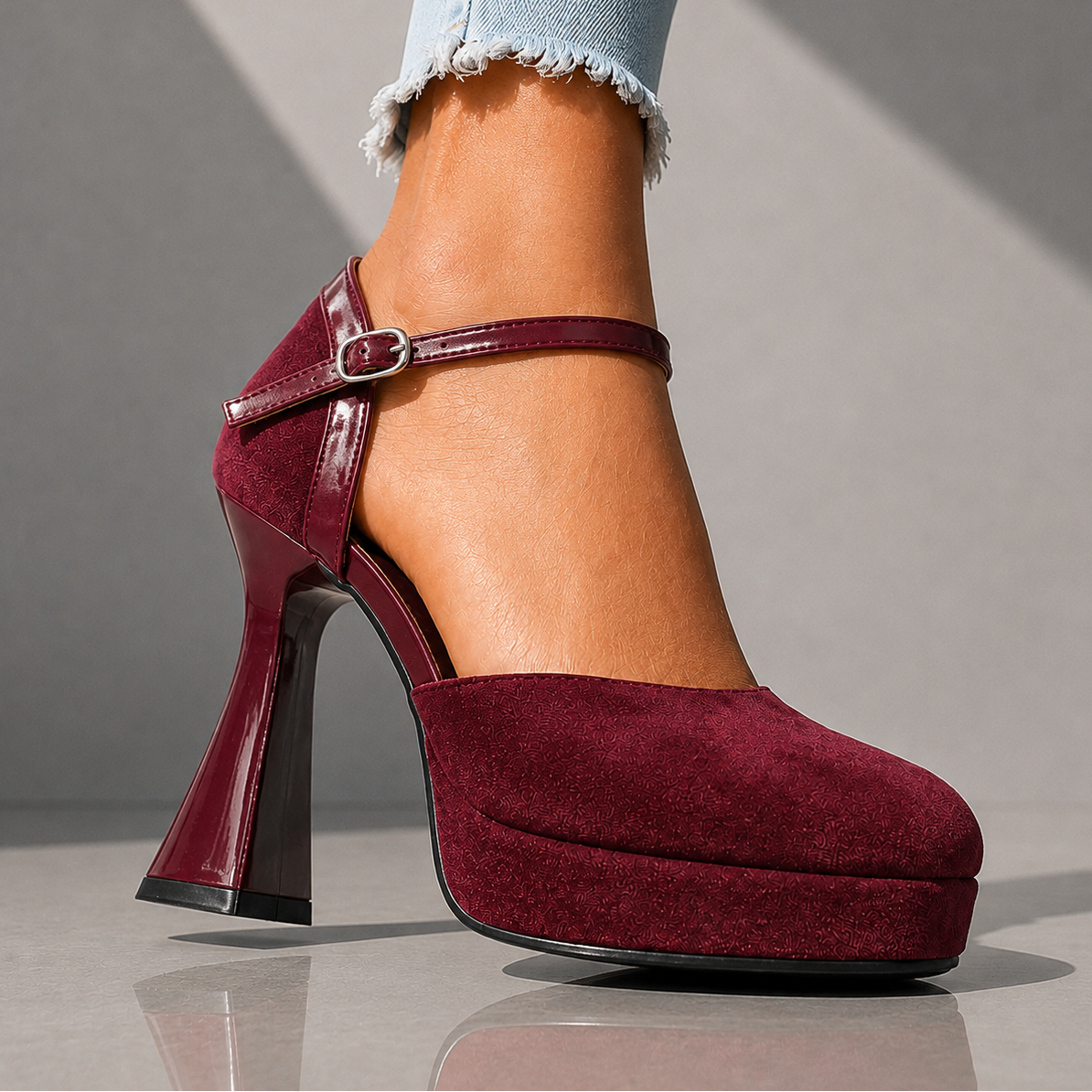 Selena | Faux Suede Platform Heels