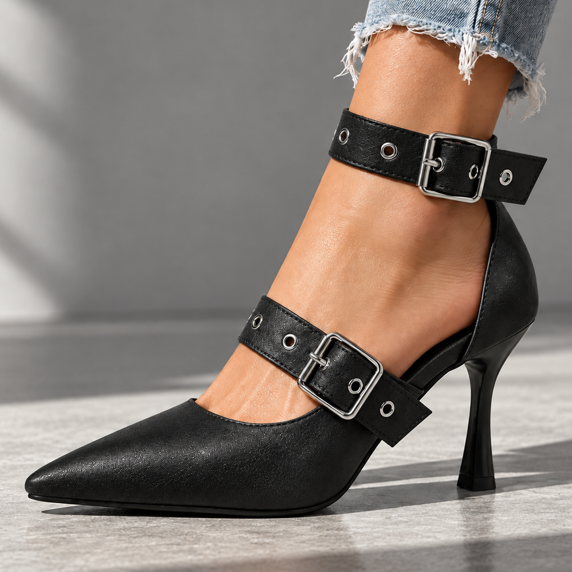 Natalia | Buckle Strap Heels