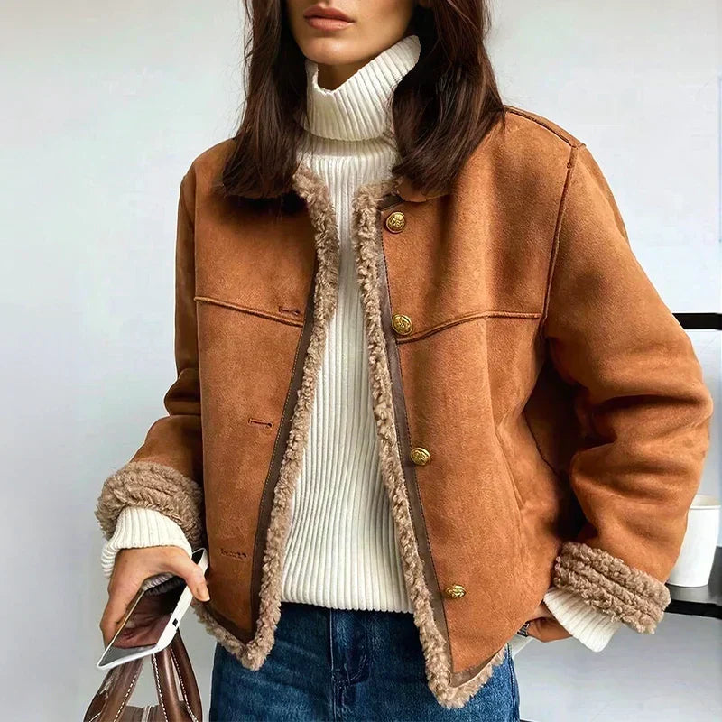 Addison | Elegant Faux Shearling Coat