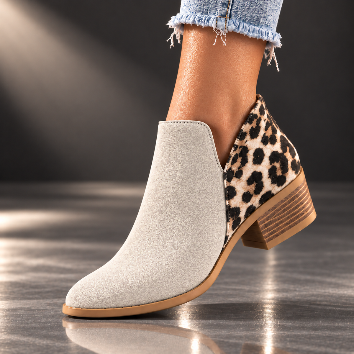 Camila | Leopard Print Ankle Boots