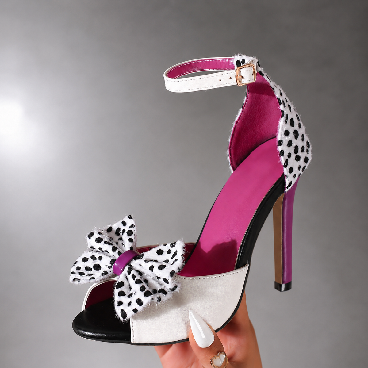 Dottie | Bow Heels with Purple Heel