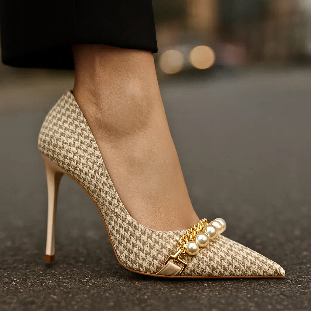Ariana | Heels with Pearl-Look Accent