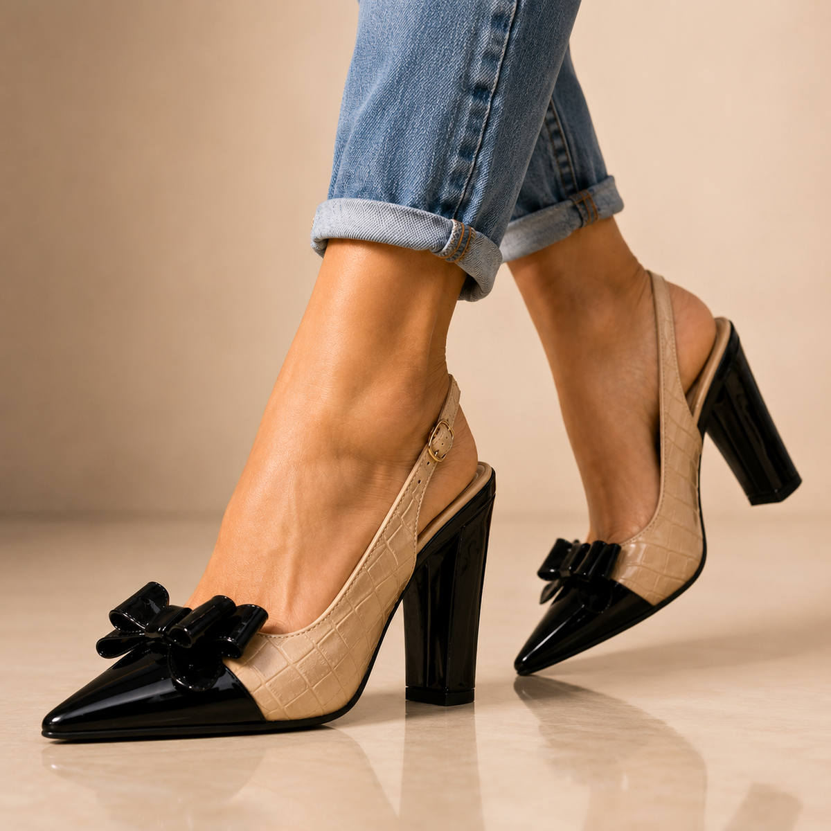 Mirabella | Slingback Bow Heels
