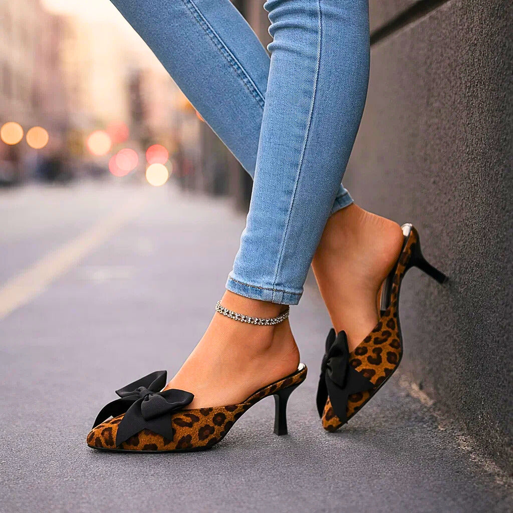 Sienna | Leopard Print Bow Pumps