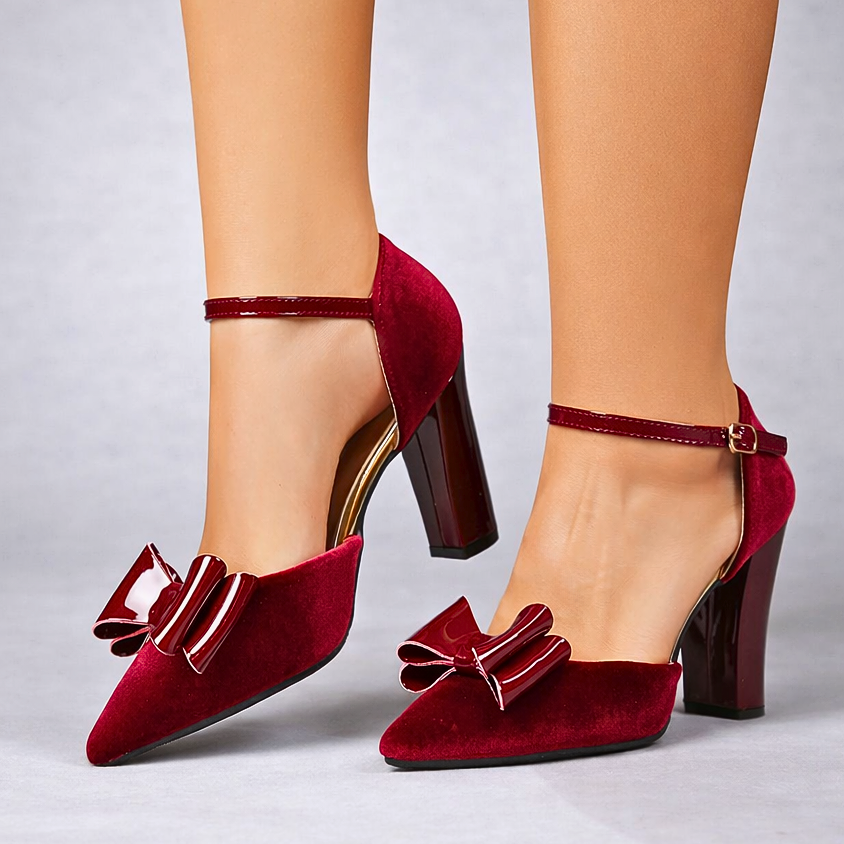 Lyla | Velvet Bow Heels