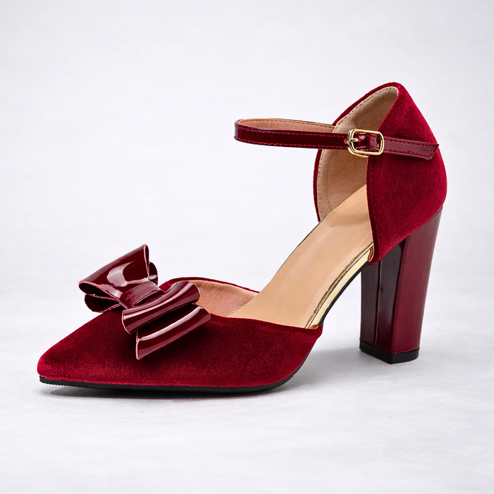 Lyla | Velvet Bow Heels