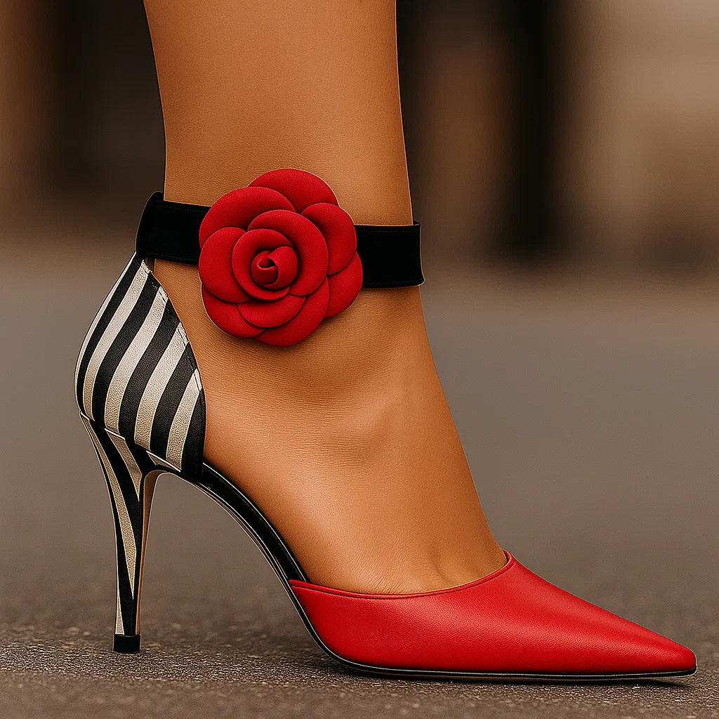 Zyra | Flower Accent Heels