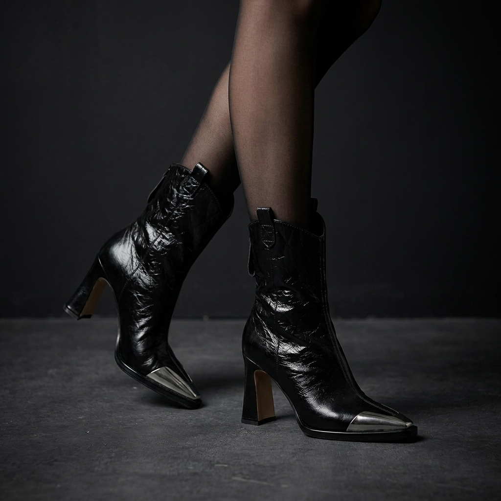Viviana | Faux Leather Block Heel Ankle Boots