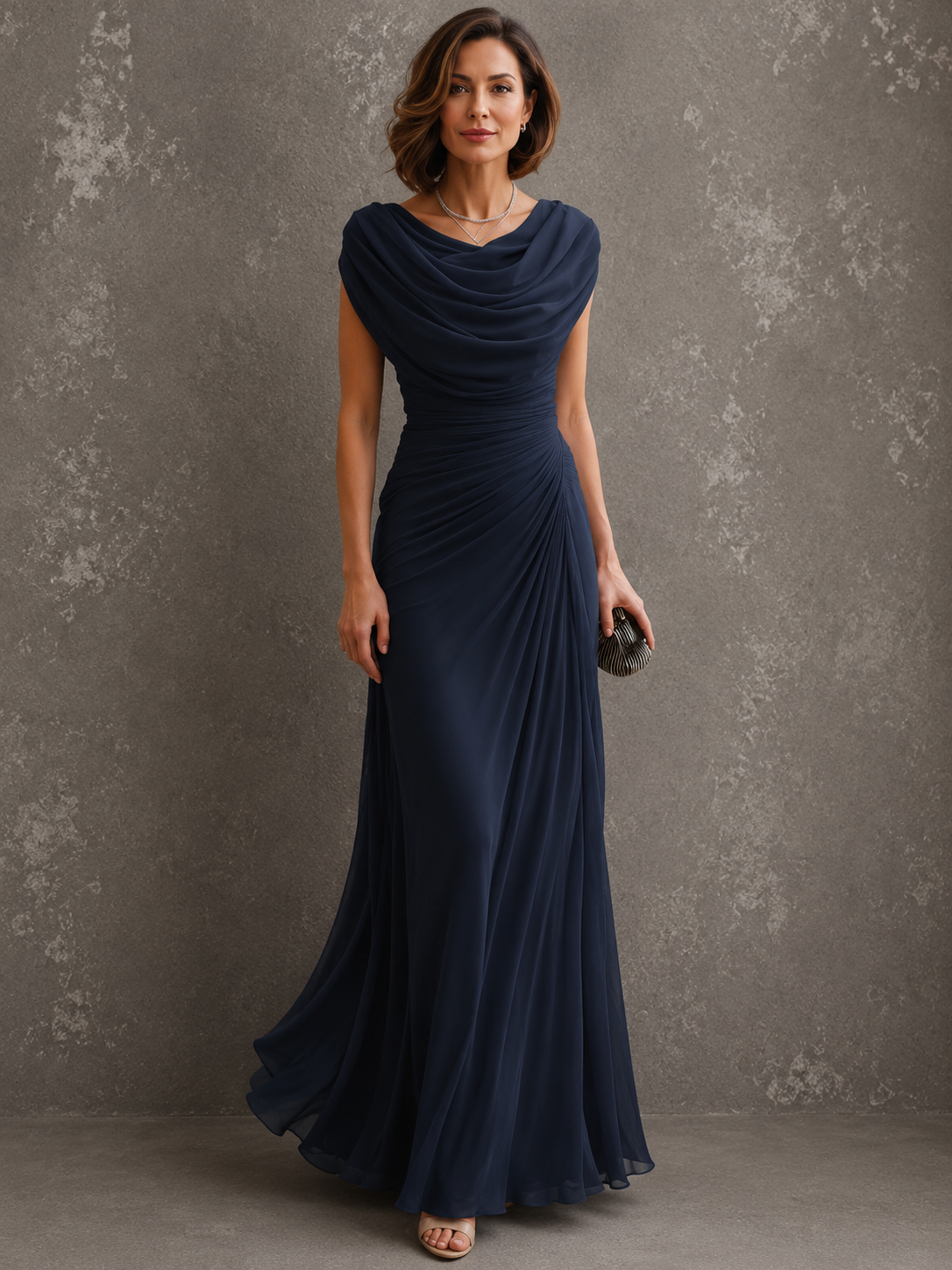 Yolanda | Draped Floor-Length Maxi Dress