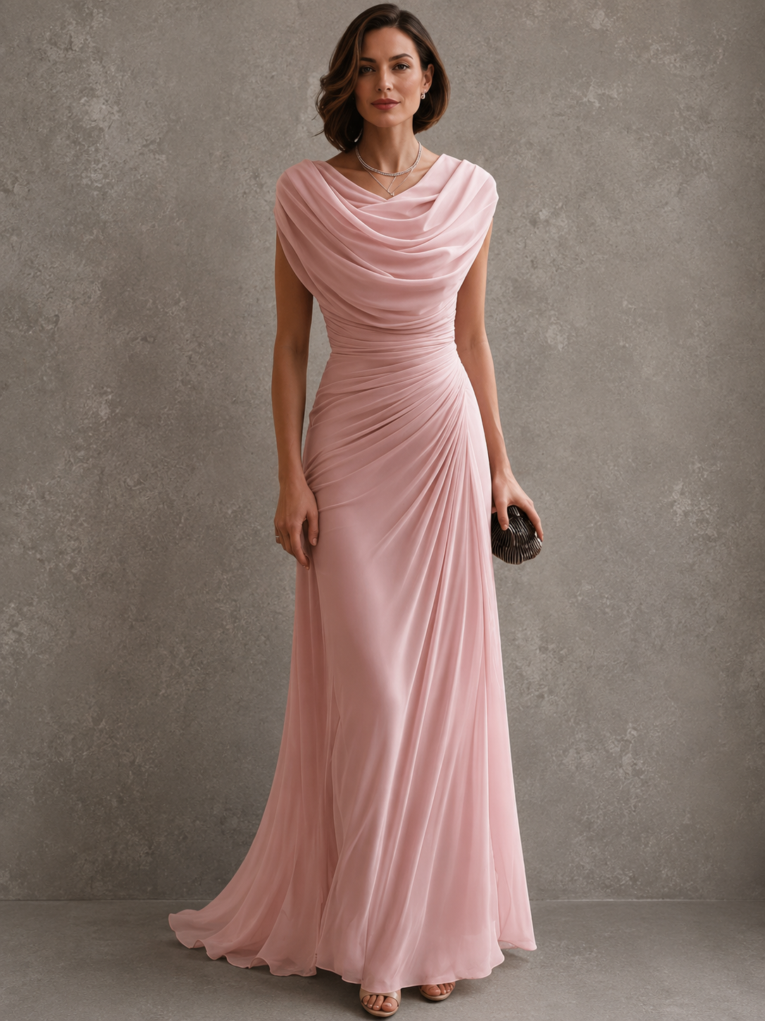 Yolanda | Draped Floor-Length Maxi Dress