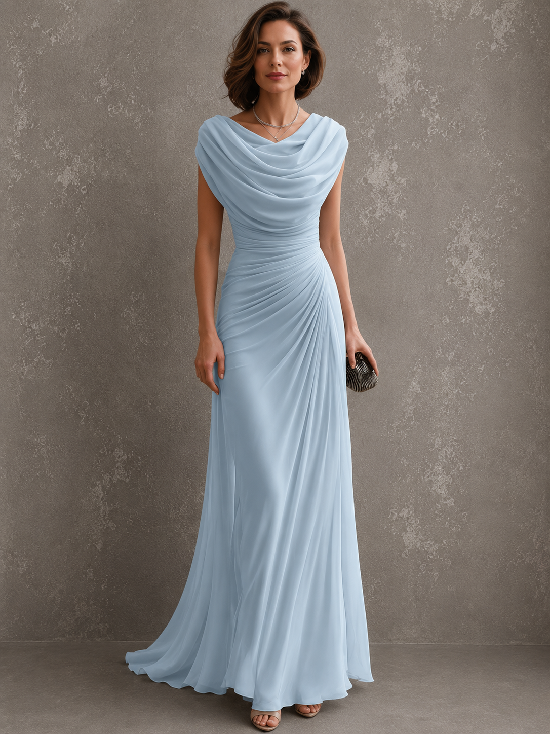 Yolanda | Draped Floor-Length Maxi Dress