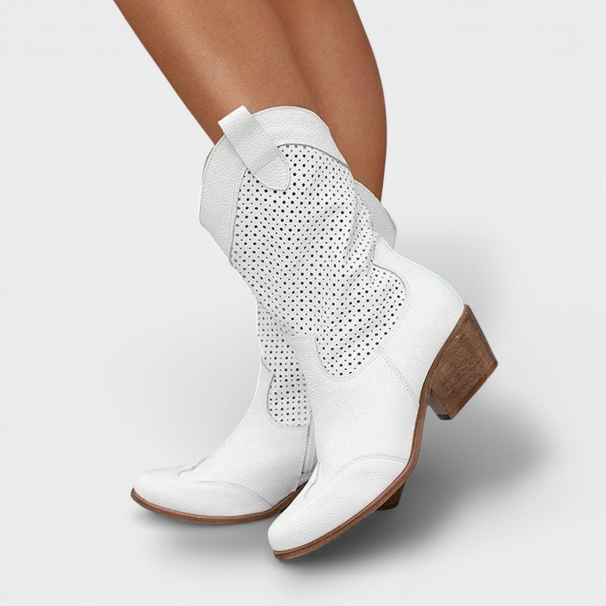 Florence | Cutout Cowboy Boots with Zipper