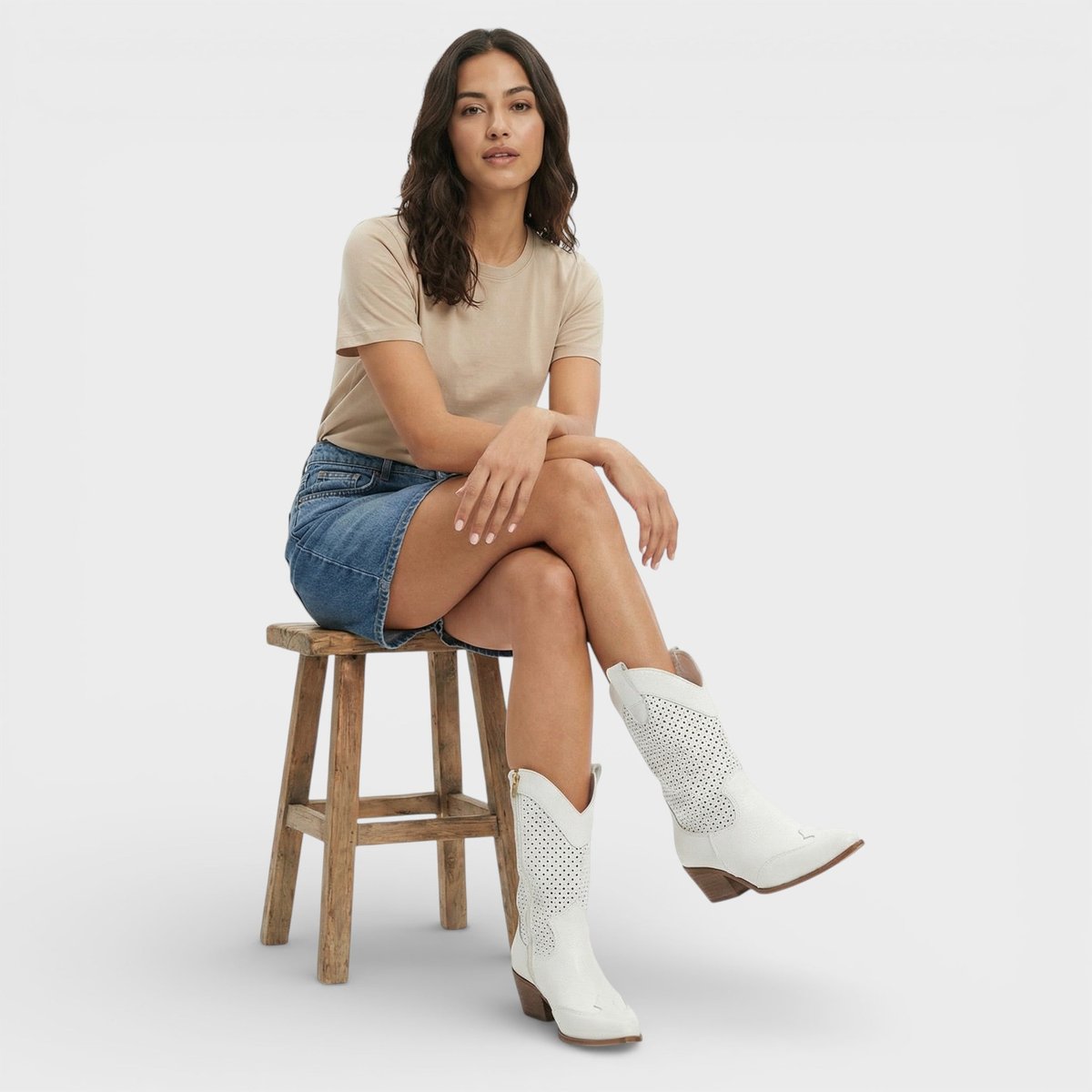 Florence | Cutout Cowboy Boots with Zipper