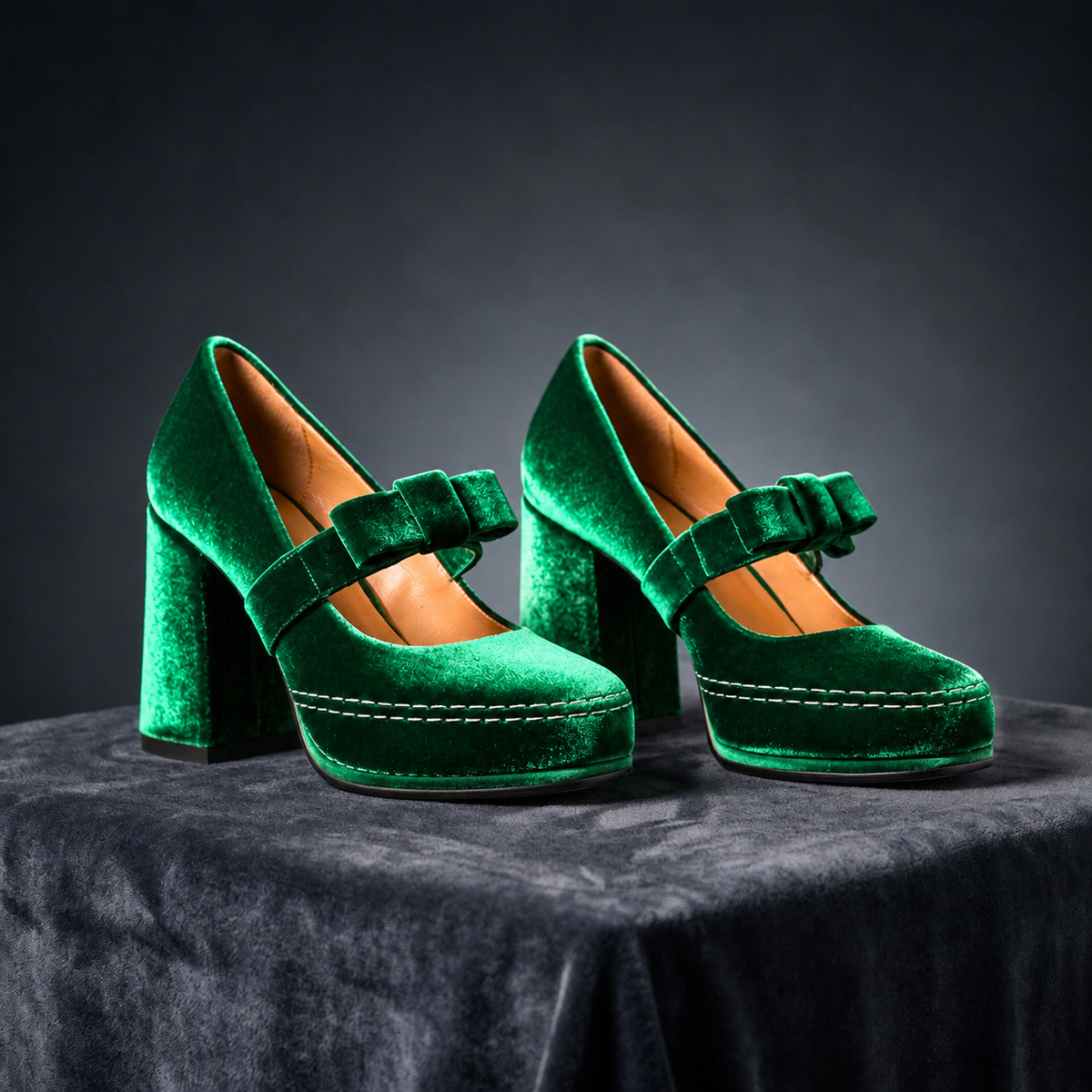 Valentina | Velvet Bow Heels