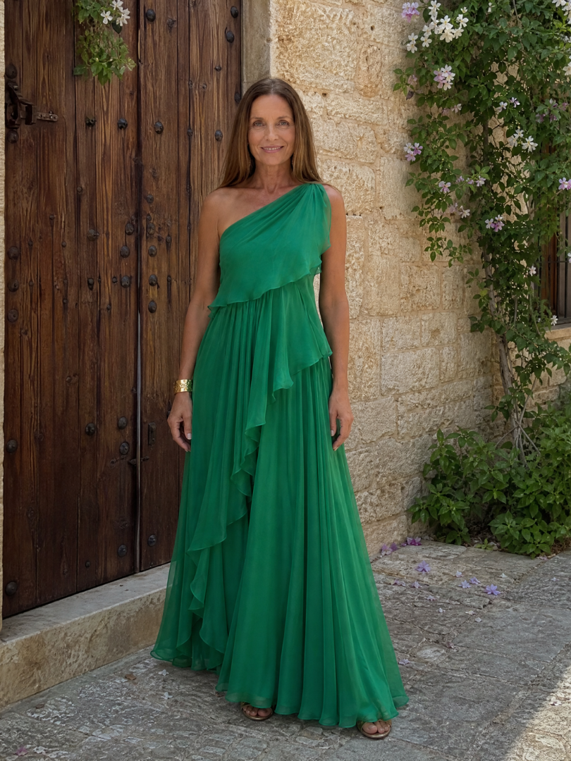 Florence | One-Shoulder Ruffle Dress for Special Evenings