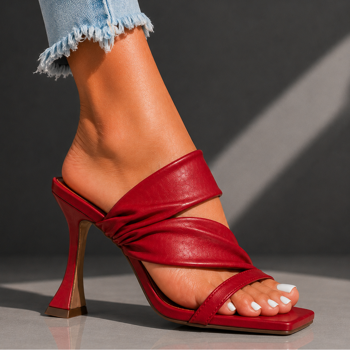 Serena | Crossover Strap Heeled Mules