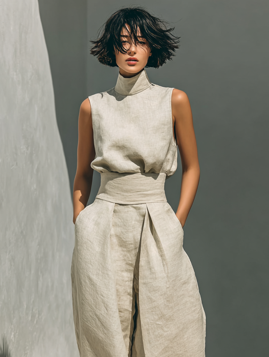 Grace | Linen Wide-Leg Set
