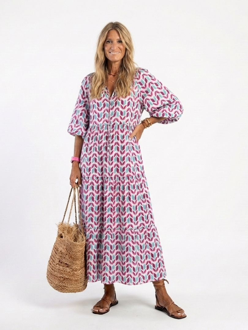 Renee | Layered Long-Sleeve Dress for Cooler Evenings