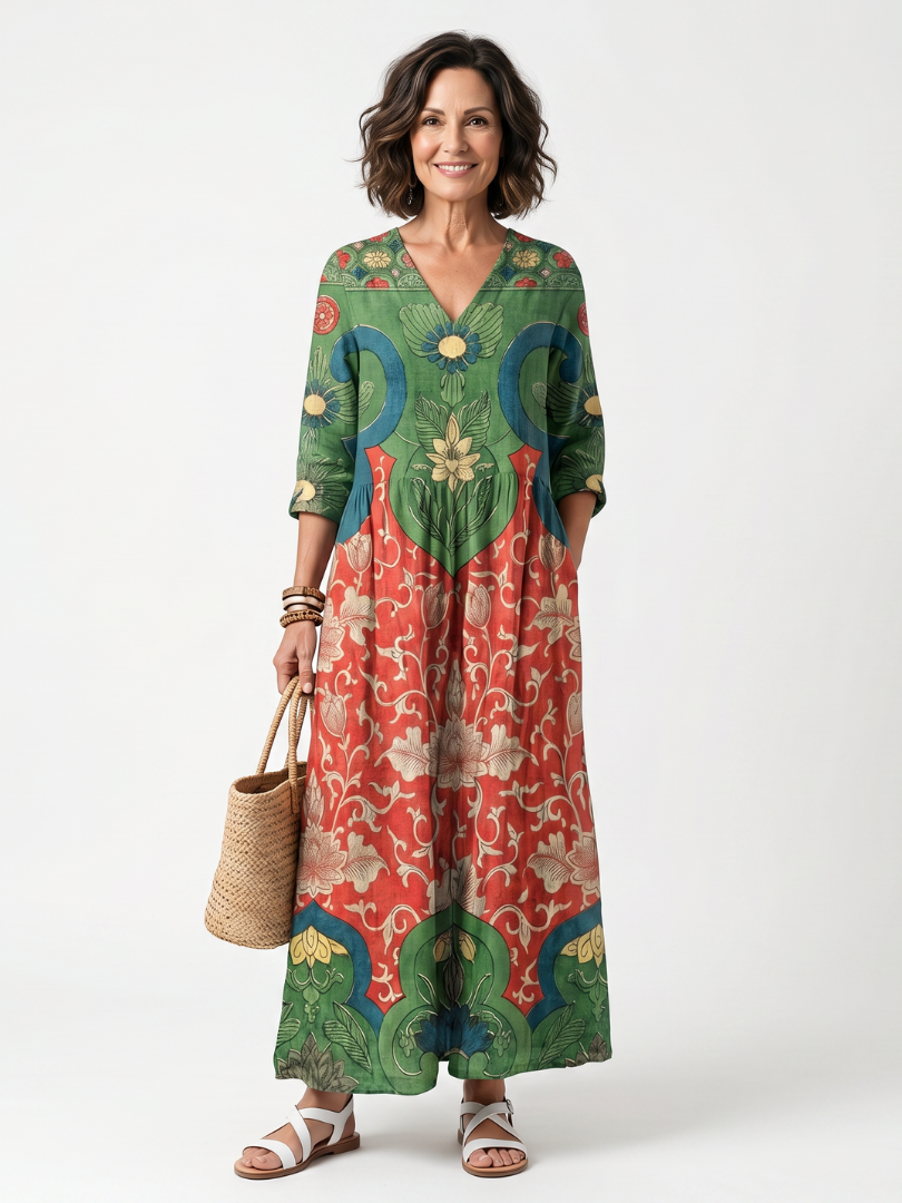 Hedy | Mixed Print Summer Afternoon Dress