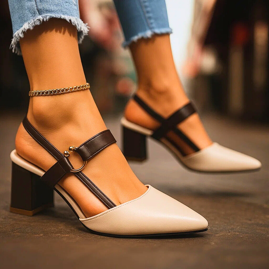 Avalina | Heels with Gold-Tone Ring