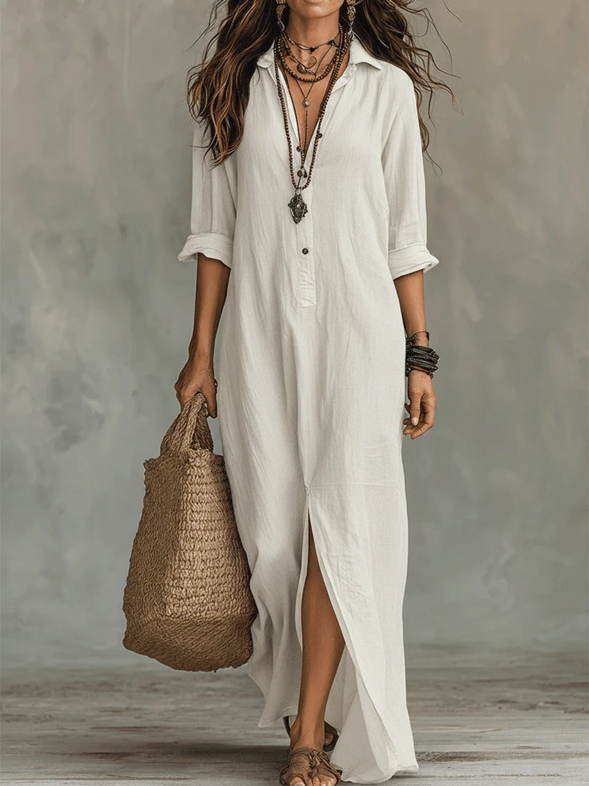 Barbara | Button-Front Maxi Dress
