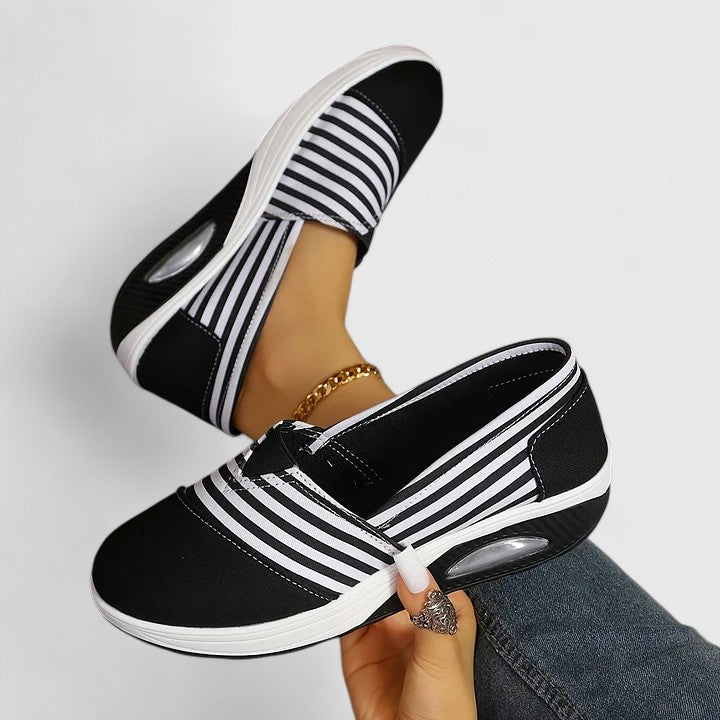 Edith | Striped Slip-On Sneakers
