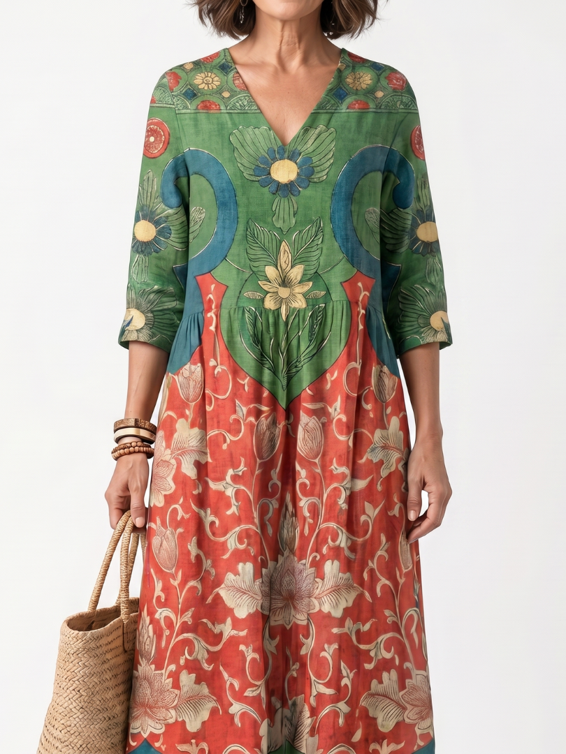 Hedy | Mixed Print Summer Afternoon Dress
